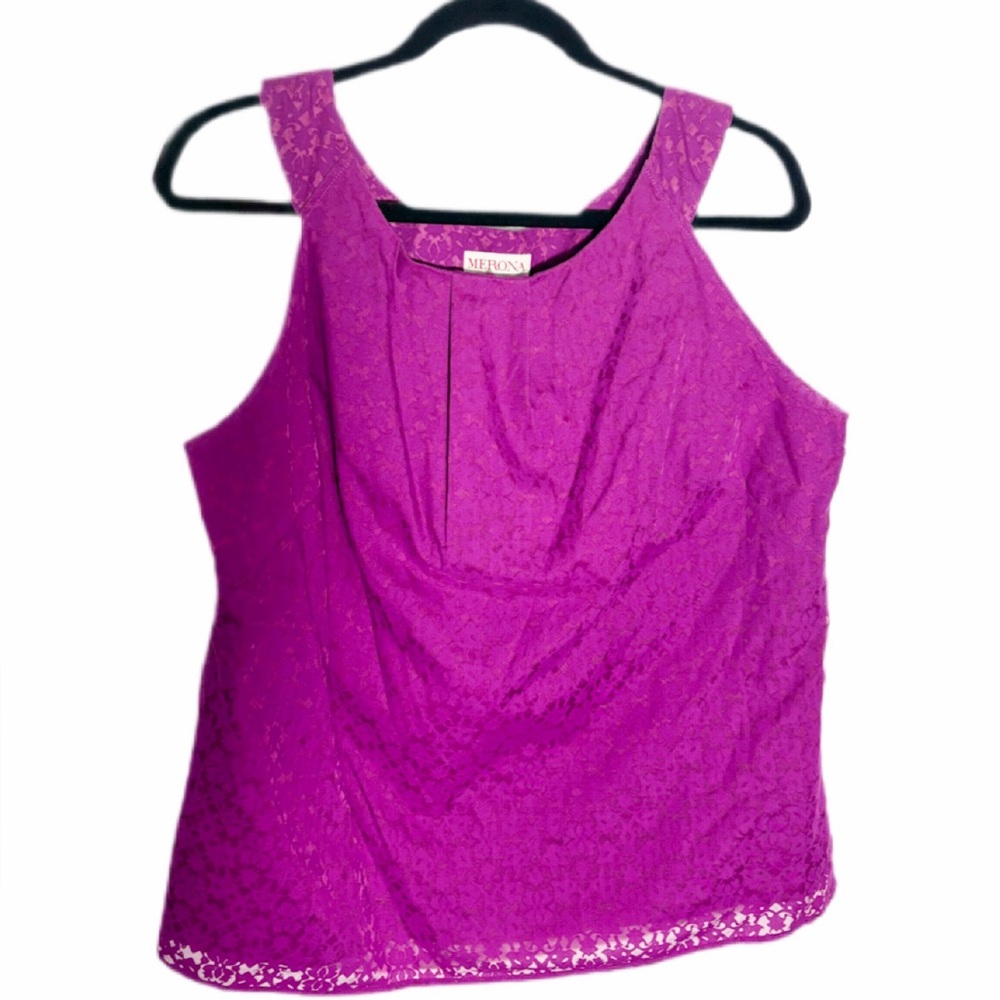 Merona Magenta Layered Blouse - size XL